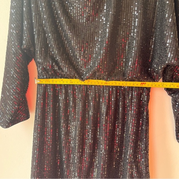 SHEIN BAE Sequin Mini Dress L Batwing Off the Shoulder Party Dress NWT Holiday - Picture 9 of 12
